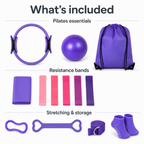 13-Piece Pilates Kit with 12-Inch Ring, Exercise Ball, 5 Resistance Bands & Grip Socks for Home Workouts