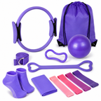 13-Piece Pilates Kit with 12-Inch Ring, Exercise Ball, 5 Resistance Bands & Grip Socks for Home Workouts