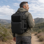 26L Tactical Backpack with Laser-Cut MOLLE Webbing, 15-Inch Laptop Compartment & Dual Bottle Pockets