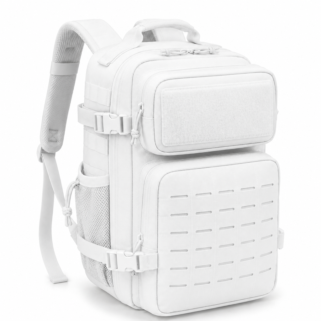 26L Tactical Backpack with Laser-Cut MOLLE Webbing, 15-Inch Laptop Compartment & Dual Bottle Pockets