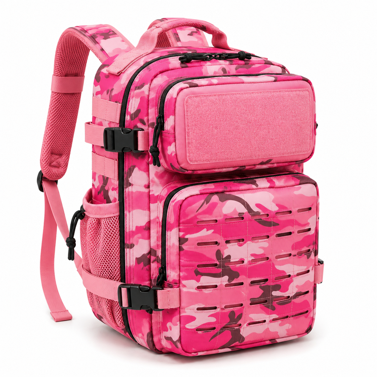 26L Tactical Backpack with Laser-Cut MOLLE Webbing, 15-Inch Laptop Compartment & Dual Bottle Pockets