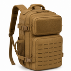 26L Tactical Backpack with Laser-Cut MOLLE Webbing, 15-Inch Laptop Compartment & Dual Bottle Pockets