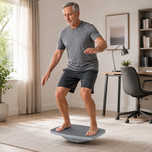 360° Wobble Balance Board with 25° Tilt, Non-Slip Surface, Carry Handles & 500 lb Capacity