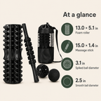 5-Piece Trigger Point Foam Roller Set with Massage Stick, 2 Massage Balls & Carry Bag for Full-Body Self-Massage