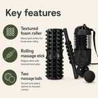 5-Piece Trigger Point Foam Roller Set with Massage Stick, 2 Massage Balls & Carry Bag for Full-Body Self-Massage