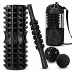 5-Piece Trigger Point Foam Roller Set with Massage Stick, 2 Massage Balls & Carry Bag for Full-Body Self-Massage