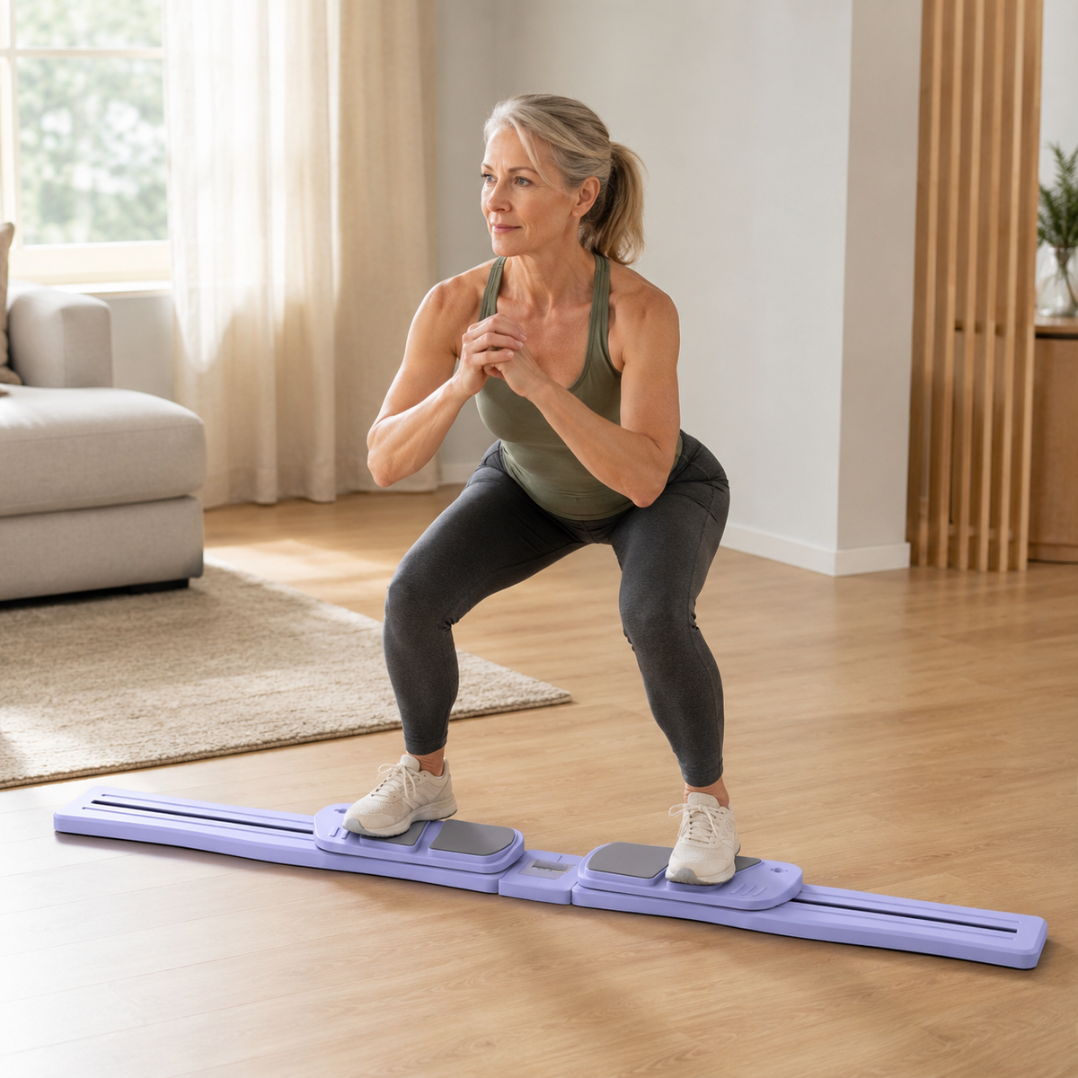 7-in-1 Portable Pilates Board Set with Sliding Platforms, Resistance Bands and Timer for Home Workouts