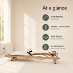 75-Inch Foldable Pilates Reformer Machine with Dual Spring & Cord Resistance, Adjustable Foot Bar & Jump Board