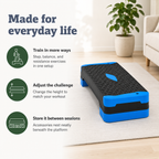 Adjustable Aerobic Step Platform with 4 Heights, Balance Trainers & Resistance Bands, 660 lb Static Capacity