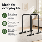 Adjustable Dip Bars with 3 Height Levels, 32–36 in, 440 lb Capacity for Home Gym Calisthenics