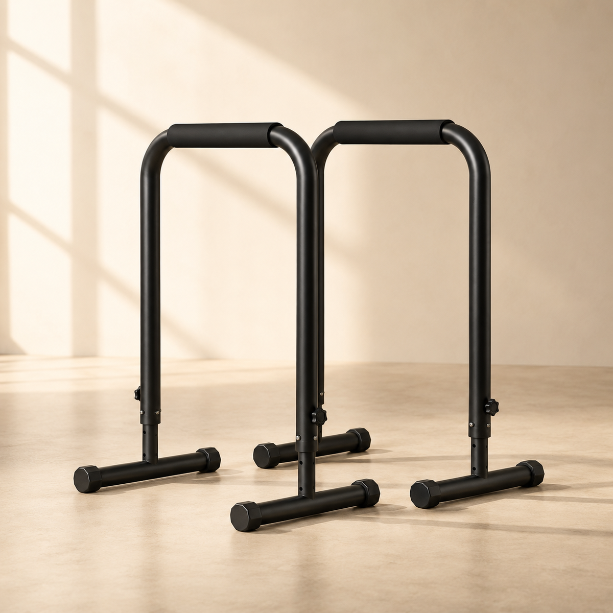 Adjustable Dip Bars with 3 Height Levels, 32–36 in, 440 lb Capacity for Home Gym Calisthenics