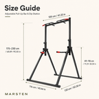 Adjustable Power Tower Pull-Up Bar & Dip Station with Foldable Frame, 440 lb Capacity for Home Gym Strength Training