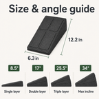 Adjustable Slant Board Calf Stretcher, 3-Piece EPP Foam Incline Wedge with 4 Angles for Stretching and Squats
