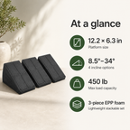 Adjustable Slant Board Calf Stretcher, 3-Piece EPP Foam Incline Wedge with 4 Angles for Stretching and Squats