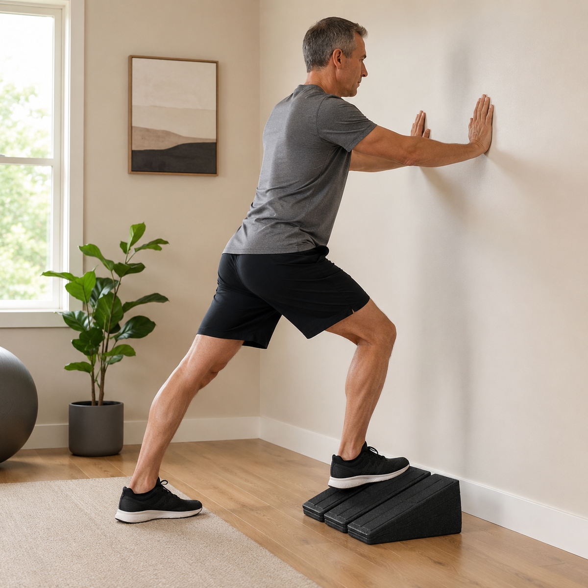 Adjustable Slant Board Calf Stretcher, 3-Piece EPP Foam Incline Wedge with 4 Angles for Stretching and Squats