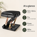 Adjustable Under Desk Footrest with 4-Level Height, Removable Cushion & Massage Surface