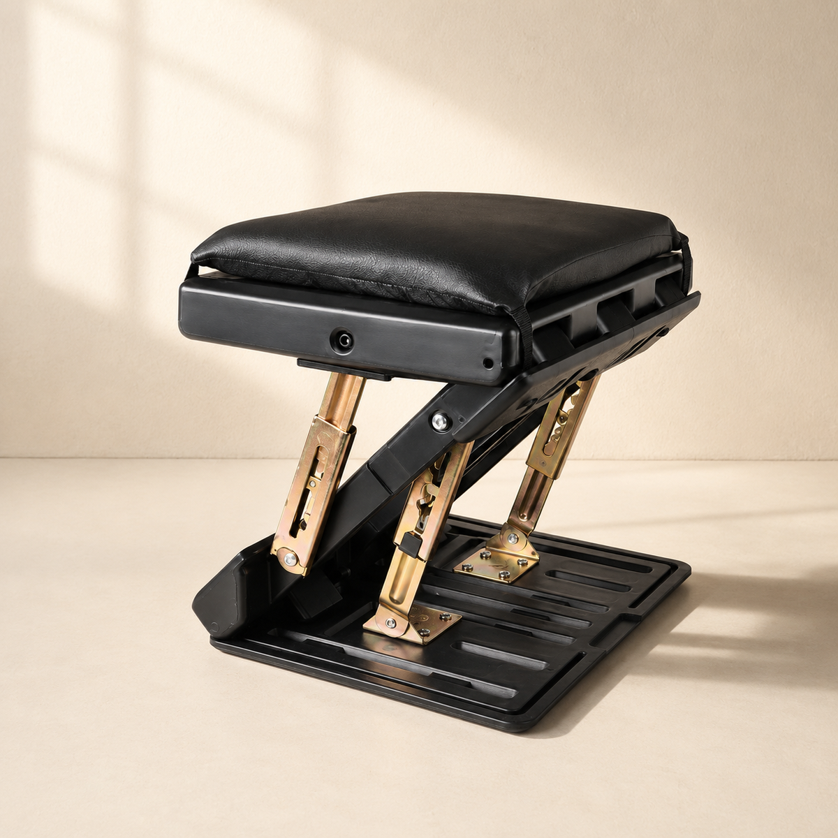 Adjustable Under Desk Footrest with 4-Level Height, Removable Cushion & Massage Surface
