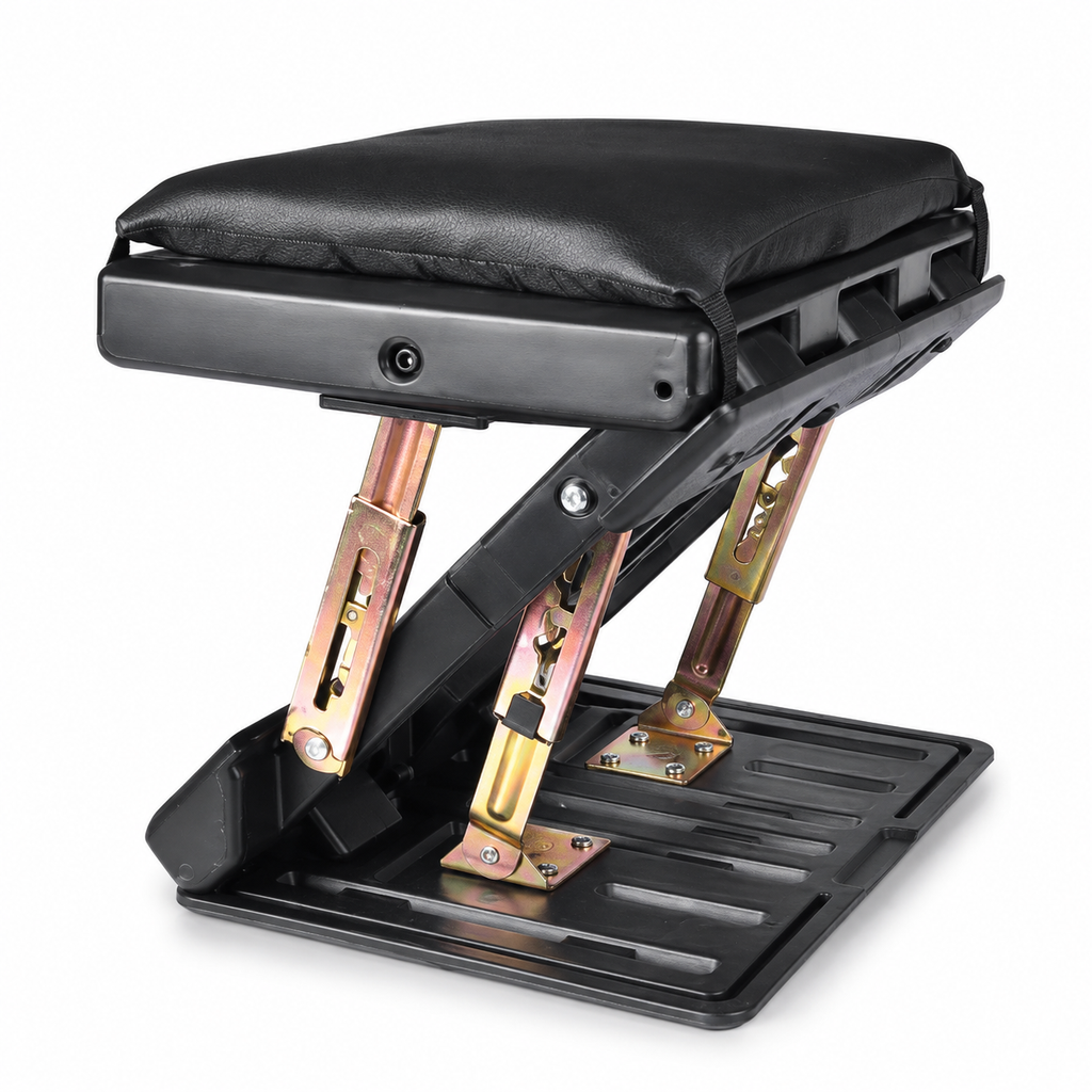 Adjustable Under Desk Footrest with 4-Level Height, Removable Cushion & Massage Surface