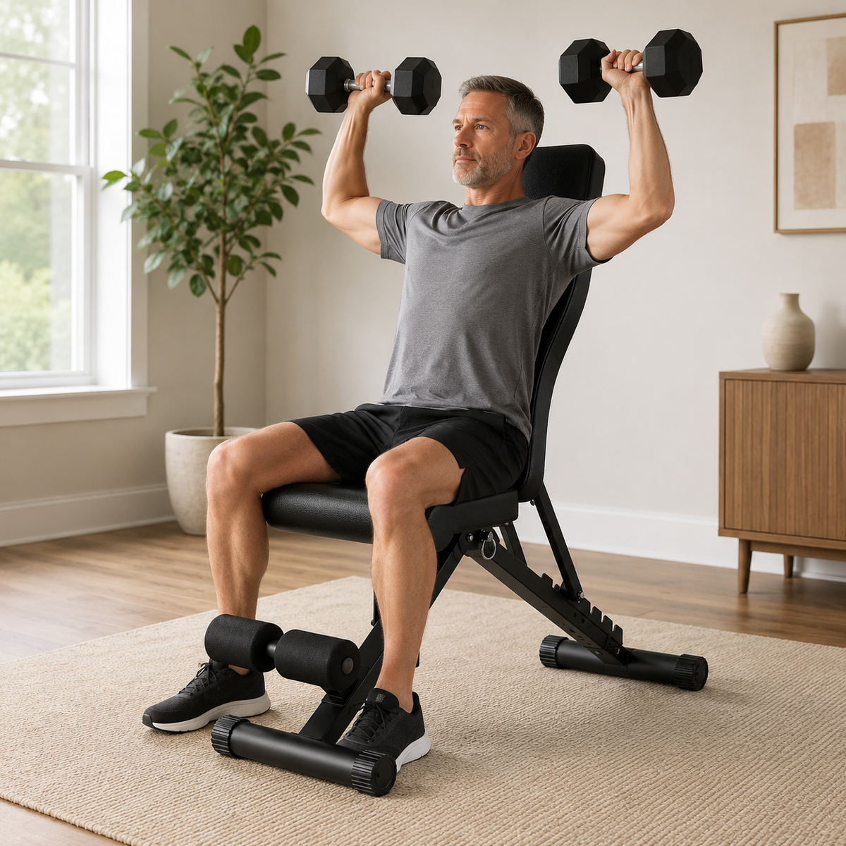 Adjustable Weight Bench with 8-Position Backrest, Foldable 1000 lb Capacity for Full-Body Strength Training