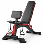 Adjustable Weight Bench with Preacher Curl Pad, Roman Chair, 7 Backrest Positions & Foldable Home Gym Design