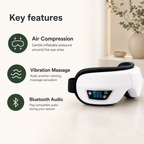 Air Compression Eye Massager with Vibration, Bluetooth Music & 180° Foldable Design