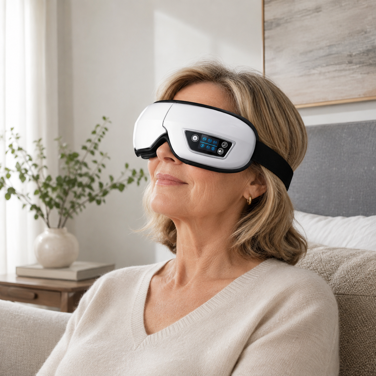 Air Compression Eye Massager with Vibration, Bluetooth Music & 180° Foldable Design