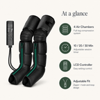 Air Compression Leg Massager with Heat, 6 Modes, 9 Intensity Levels & Full-Leg Compression Boots