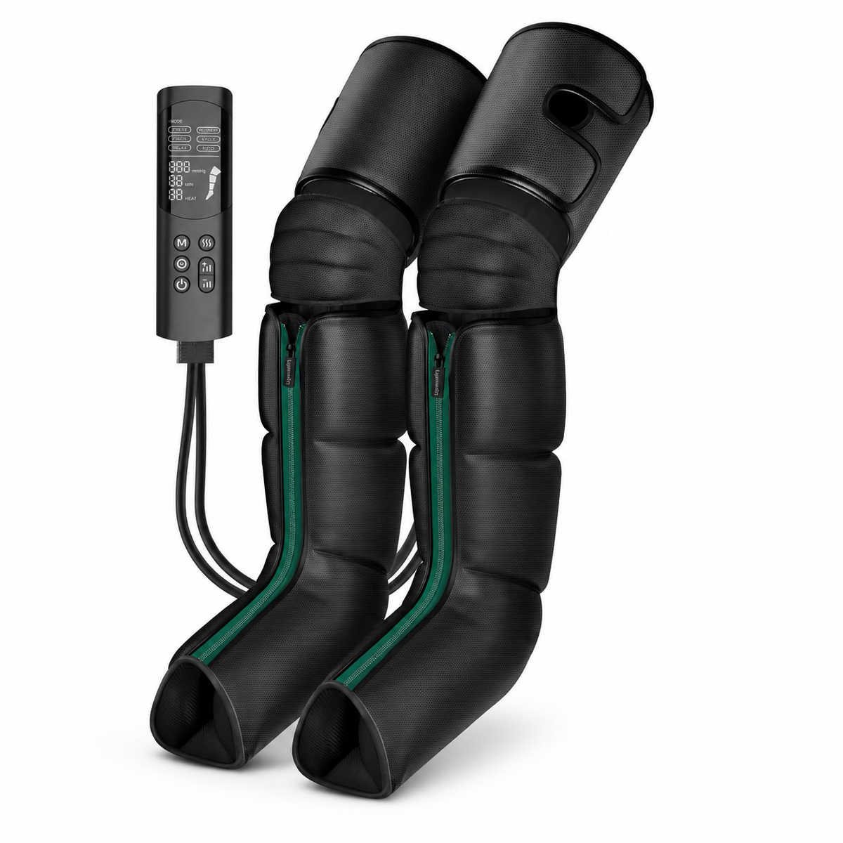 Air Compression Leg Massager with Heat, 6 Modes, 9 Intensity Levels & Full-Leg Compression Boots