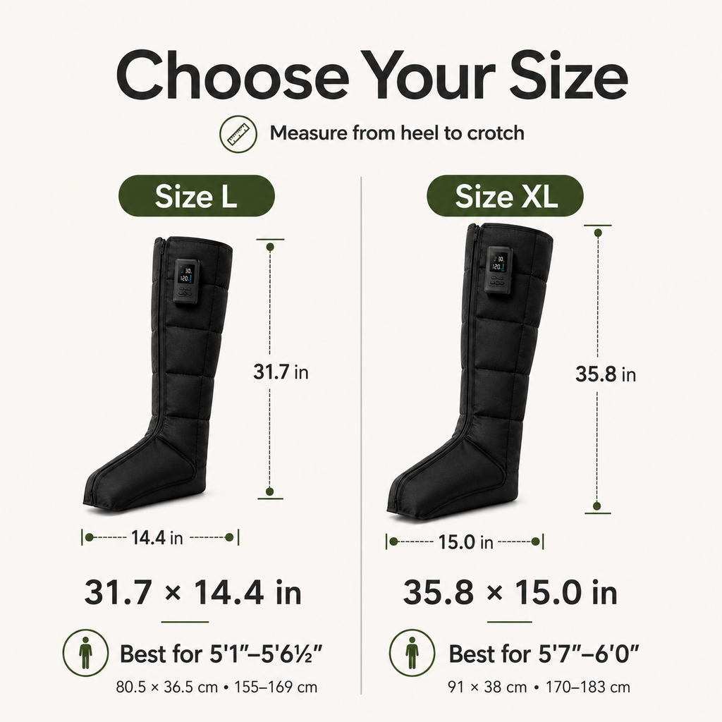 Air Compression Recovery Boots with Cordless Controls, 7 Pressure Levels, 5 Modes & USB-C Charging