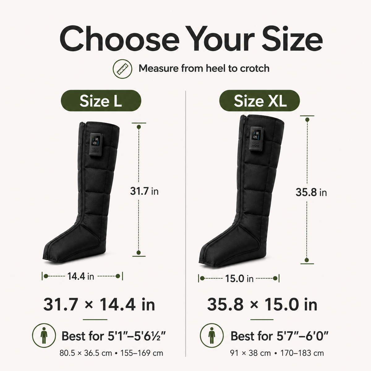 Air Compression Recovery Boots with Cordless Controls, 7 Pressure Levels, 5 Modes & USB-C Charging