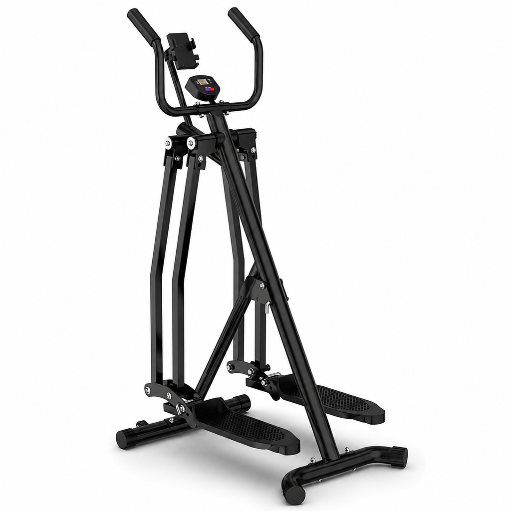 Air Walker Exercise Machine, Foldable Low-Impact Cardio Glider with 31.4-Inch Stride, LCD Monitor & Device Holder