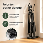 Air Walker Exercise Machine, Foldable Low-Impact Cardio Glider with 31.4-Inch Stride, LCD Monitor & Device Holder