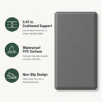 Anti-Fatigue Standing Mat with Waterproof PVC Surface & Non-Slip Base for Kitchen or Standing Desk, 17.3 x 27.6 in