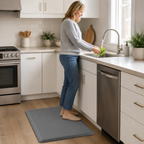 Anti-Fatigue Standing Mat with Waterproof PVC Surface & Non-Slip Base for Kitchen or Standing Desk, 17.3 x 27.6 in