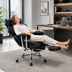 Big & Tall Executive Office Chair with Footrest, 350 lb Capacity, 90°–135° Recline & Wide Seat