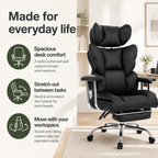 Big & Tall Executive Office Chair with Footrest, 350 lb Capacity, 90°–135° Recline & Wide Seat