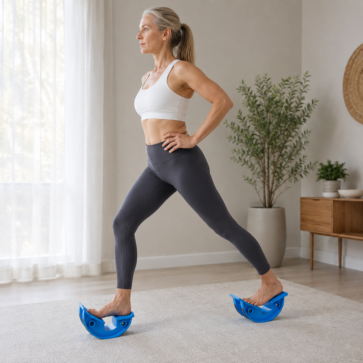 Calf Stretcher Foot Rocker with Non-Slip Pads, 360 lb Capacity, Single or Pair for Ankle & Lower-Leg Stretching