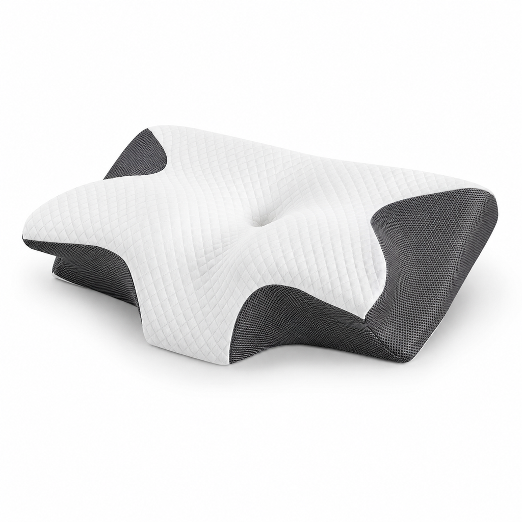 Cervical Memory Foam Pillow, 23.6 x 13.8 in Dual-Height Neck Support with Breathable Cover for Side, Back & Stomach Sleepers