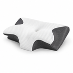 Cervical Memory Foam Pillow, 23.6 x 13.8 in Dual-Height Neck Support with Breathable Cover for Side, Back & Stomach Sleepers