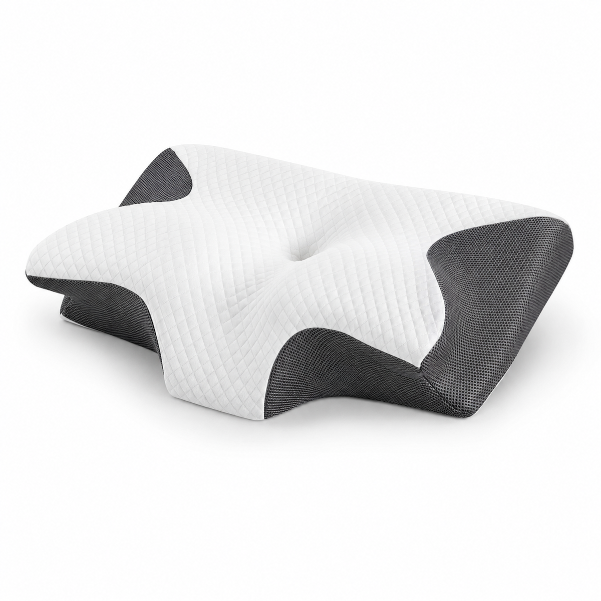 Cervical Memory Foam Pillow, 23.6 x 13.8 in Dual-Height Neck Support with Breathable Cover for Side, Back & Stomach Sleepers