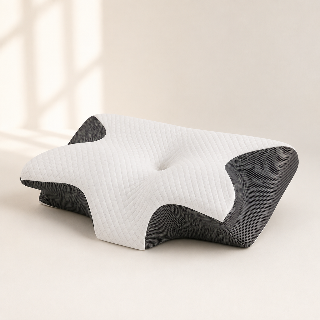 Cervical Memory Foam Pillow, 23.6 x 13.8 in Dual-Height Neck Support with Breathable Cover for Side, Back & Stomach Sleepers