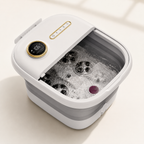 Collapsible Heated Foot Spa Bath Massager with Rotary Rollers, Bubbles, Water Jets and Touch Controls