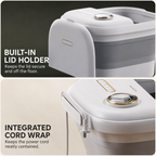 Collapsible Heated Foot Spa Bath Massager with Rotary Rollers, Bubbles, Water Jets and Touch Controls