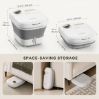 Collapsible Heated Foot Spa Bath Massager with Rotary Rollers, Bubbles, Water Jets and Touch Controls