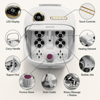 Collapsible Heated Foot Spa Bath Massager with Rotary Rollers, Bubbles, Water Jets and Touch Controls