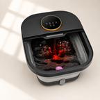 Collapsible Heated Foot Spa with 6 Massage Rollers, Bubbles, Remote Control and Plus-Size Basin
