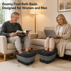 Collapsible Heated Foot Spa with 6 Massage Rollers, Bubbles, Remote Control and Plus-Size Basin