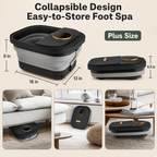Collapsible Heated Foot Spa with 6 Massage Rollers, Bubbles, Remote Control and Plus-Size Basin