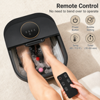Collapsible Heated Foot Spa with 6 Massage Rollers, Bubbles, Remote Control and Plus-Size Basin