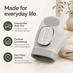 Cordless Hand Massager with Heat & Air Compression, 3 Modes, 5 Intensity Levels and 15-Minute Timer